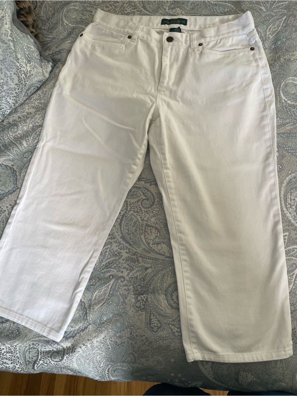 Ralph Lauren White Women’s Jeans - Classic Cropped Leg. Size 8